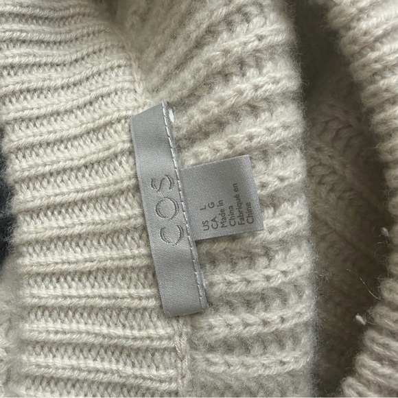 COS Grey Ribbed Cashmere Oversized Sweater L - Picture 5 of 6
